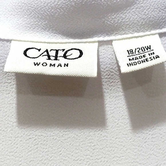 Cato Size 18/20W White Coverup Beach VCAY Sheer Tie String - Picture 6 of 6